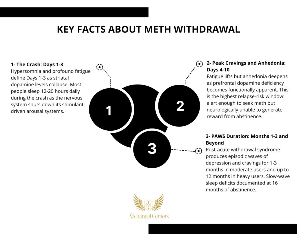 Inline graphic for The Archangel Centers article: meth/withdrawal-timeline